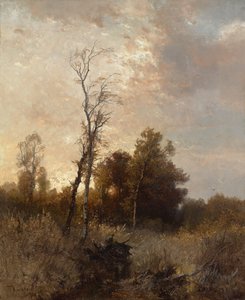 Autumn Landscape with Hunter by Josef Wenglein
