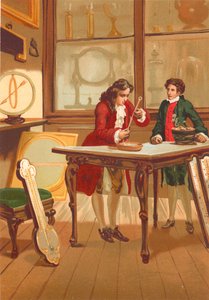 Rene Antoine Ferchault de Reaumur constructing the thermometer by Josep or Jose Planella Coromina