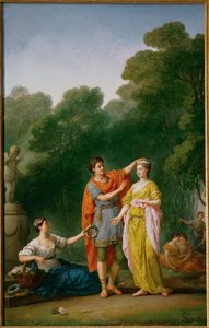 A Lover Crowning His Beloved with a Wreath of Flowers by Joseph Marie the Elder Vien