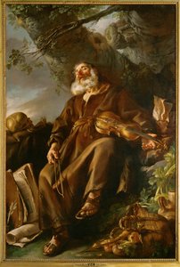 The Sleeping Hermit by Joseph-Marie the Elder Vien