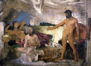 Trojan war: Achille and Priam, king of Troy