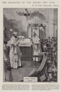 Celebrating the Beginning of the Jewish New Year in the Great Synagogue, Aldgate, London by Joseph (after) Finnemore