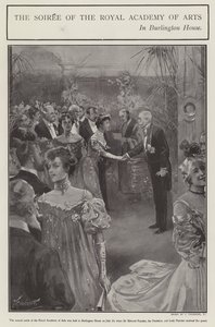 The soiree of the Royal Academy of Arts in Burlington House, London by Joseph (after) Finnemore