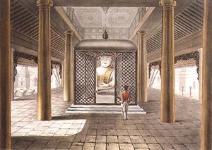 A Soldier Standing in a Rangoon Temple, engraved by George Hunt by Joseph (after) Moore
