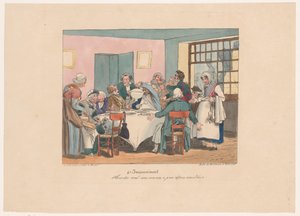 Company at Table Fasting by Joseph Ambroise Jobard
