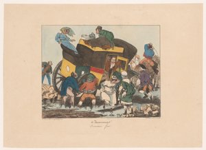 Omnibus with Passengers Stuck in the Mud (Inconveniences)