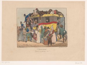 Passengers Trying to Board a Full Omnibus (Inconveniences)