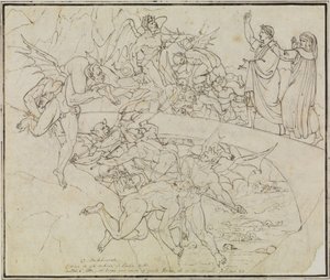 At the Pitch Lake of the Barrators, the Councillor of Lucca (Dante