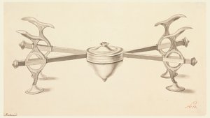 Design for a Dish Stand with Extending Arms and a Small Spirit Lamp by Joseph Anton Seethaler Ii