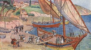 Saracens pillaging on the shores of the Mediterranean