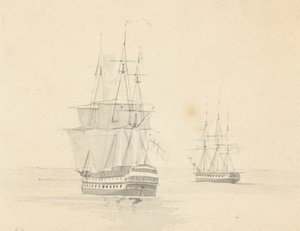 Frigate and Corvette, Stern Forward by Joseph Cartwright