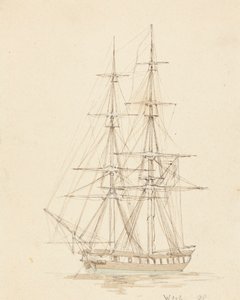 Single Hermaphrodite Brig, Bow Forward by Joseph Cartwright