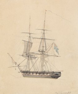 Single Hermaphrodite Brig, Stern Forward