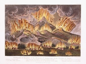 Earthquake and Eruption of the Mountain Asama-yama in the Province of Sinano by Joseph Constantine Stadler