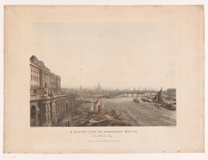 A South View of Somerset House, from Waterloo Bridge by Joseph Constantine Stadler