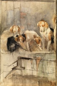 Foxhounds - Jingling Gate by Joseph Crawhall