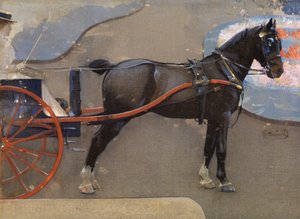 Horse and Cart with Lady by Joseph Crawhall