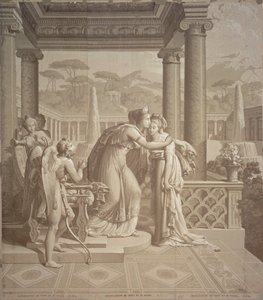 Wallpaper Design with Cupid and Psyche, 1815 by Joseph Dufour
