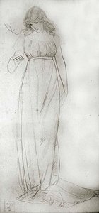 Figure Study of a Girl Looking Down