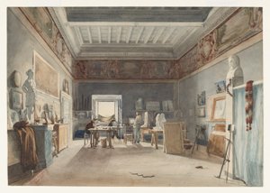 A Studio in the Villa Medici, Rome by Joseph Eugène Lacroix