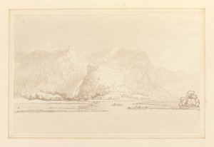 Lodore Cottage rocks & fall by Joseph Farington
