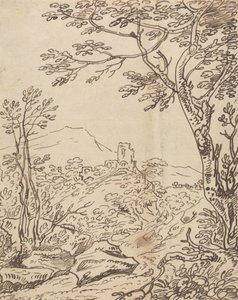 Trees and a Distant Castle by Joseph Farington