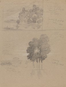 Two Sketches of a Castle and of Trees; Morning and Evening by Joseph Farington