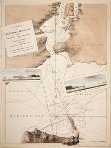 A chart of New York Harbour with the soundings views of land marks and nautical directions for the use of pilotage. Composed from surveys and observations of Lieutenants John Knight John Hunter of the Navy and others.