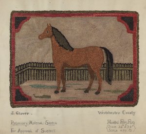 Hooked Rug with Horse by Joseph Glover