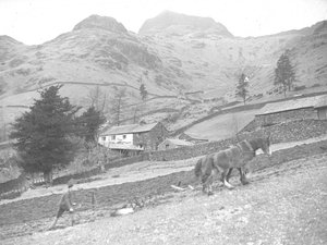 Two Horses Ploughing with Single Farm Worker by Joseph Hardman