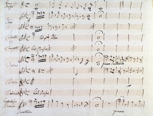 First page of musical score of minuet in Armida by J Haydn by Joseph Haydn