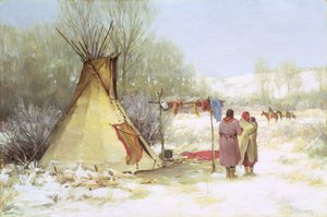 Indians Returning to a Winter Camp by Joseph Henry Sharp
