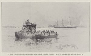 A Novel Way of Travelling, the Prince of Wales landing from the Osborne at Mount Edgcumbe Park, Saturday, 27 August by Joseph Holland Tringham
