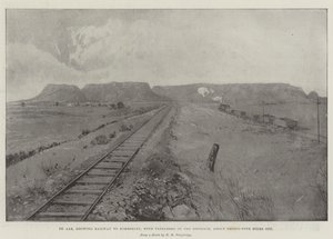 De Aar, Showing Railway to Kimberley, with Tafelberg in the Distance, about Thirty-Five Miles Off by Joseph Holland Tringham