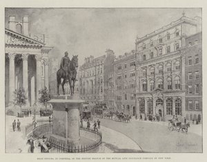Head Offices, in Cornhill, of the British Branch of the Mutual Life Insurance Company of New York by Joseph Holland Tringham