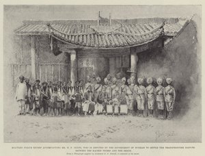 Military Police Escort accompanying Mr H F Hertz, who is deputed by the Government of Burmah to settle the Transfrontier Dispute between the Kachin Tribes and the Shans by Joseph Holland Tringham