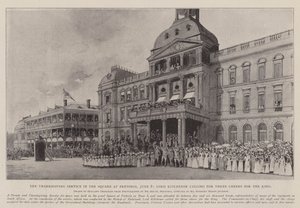 The Thanksgiving Service in the Square at Pretoria, 8 June, Lord Kitchener calling for Three Cheers for the King by Joseph Holland Tringham