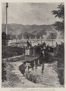 The Visit of the German Emperor to the Lakes, embarking at the Old England Landing-Stage, Bowness by Joseph Holland Tringham