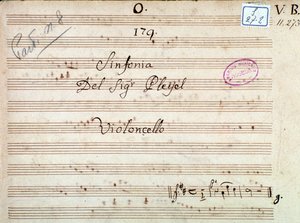 First page of musical score of a Symphony in D major by Pleyel by Joseph Ignace Pleyel