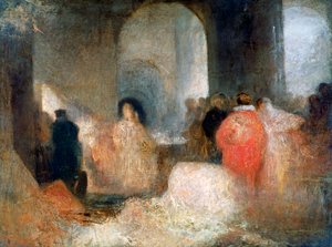 Dinner in a Great Room with Figures in Costume, c1830-1835