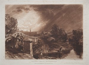 Liber Studiorum: Watercress Gatherers, Rails Head, Ferry Bridge, Twickenham