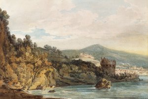 The Coast Under Vietri, Salerno in the Distance, the Castle Seen Above the Torre Crestarella