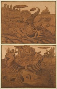 2 Scenes from the life of Jonah on an Old Oak Chest in the Orphan Asylum, Hook