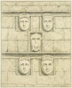 Five corbels at Black Castle, Brislington, 1824 by Joseph Manning