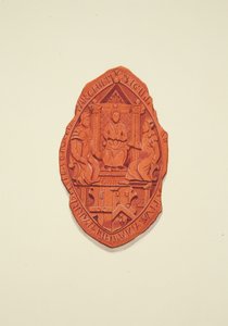 Front of the Seal of Matthew Parker, Archbishop of Canterbury, to Will of Thomas Alyce, Merchant by Joseph Manning