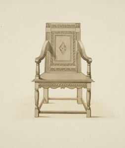 Old Chair brought from Woodspring Priory in Temple Church by Joseph Manning