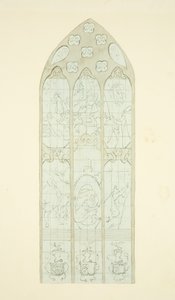 Stained Glass Window at East End of the North Aisle of Bristol Cathedral by Joseph Manning