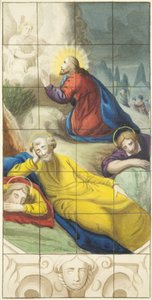 Stained Glass Window at East End of the North Aisle of Bristol Cathedral Showing Christ in the Garden in an Agony by Joseph Manning