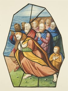 Stained glass windows, probably showing the Disciples at the Sea of Galilee, St Michael