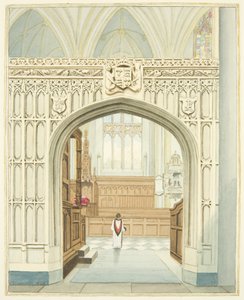 The Choir from the South Aisle of Bristol Cathedral by Joseph Manning
